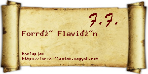 Forró Flavián névjegykártya